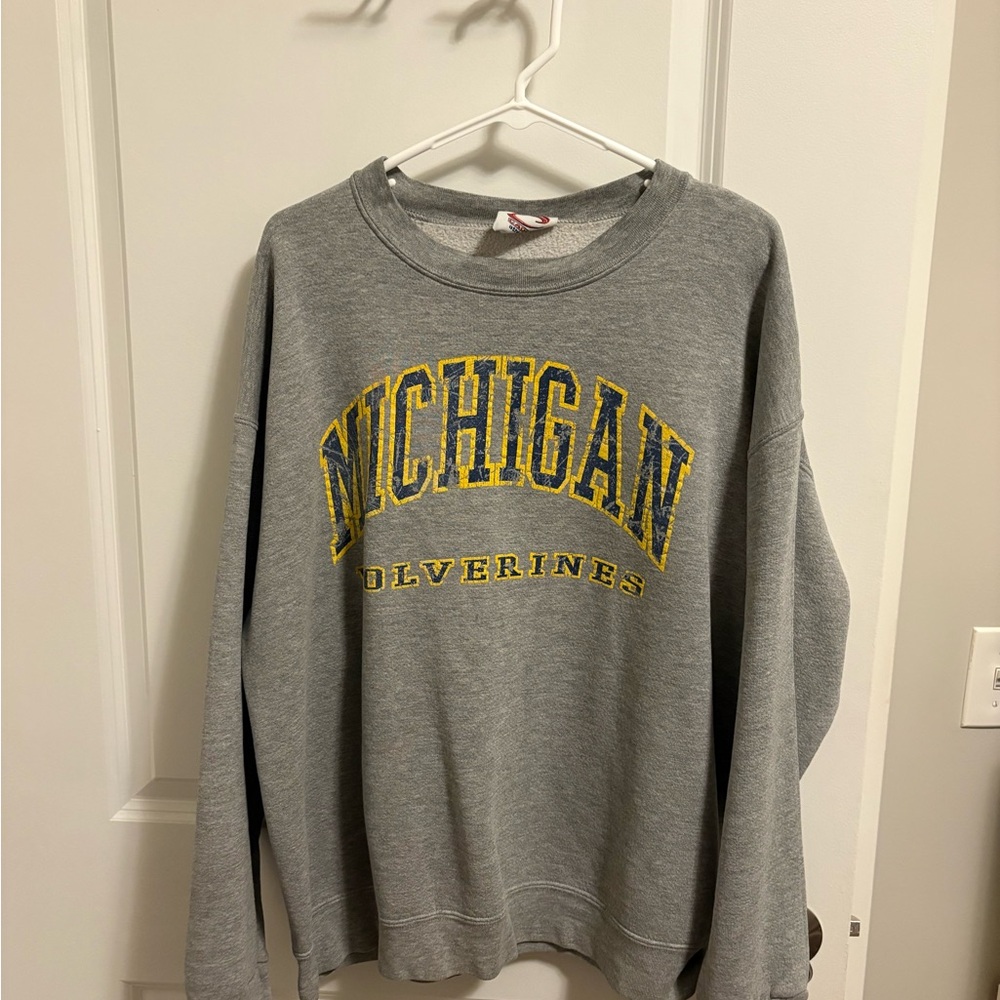 Gray Vintage Michigan Wolverines Sweatshirt